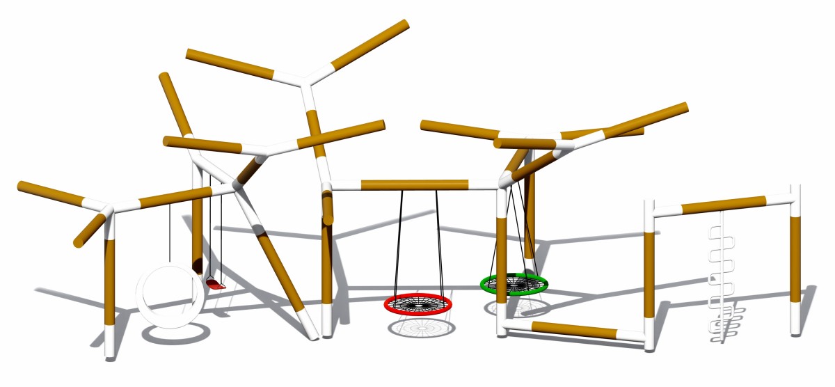 Tree branch shape outdoor swing (4) पेड़ की शाखा के आकार का आउटडोर झूला (4)