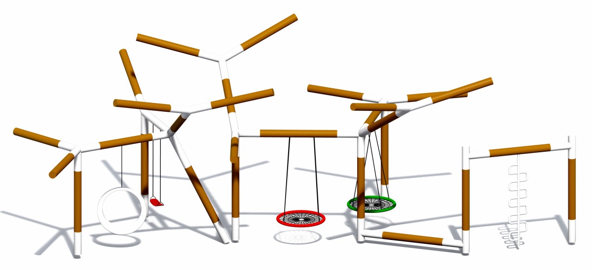 Tree branch shape outdoor swing (3) पेड़ की शाखा के आकार का आउटडोर झूला (3)