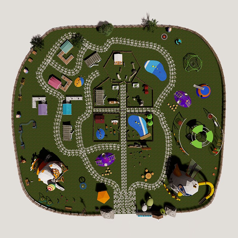 बच्चों के अनुकूल और मॉड्यूलर पोल्ट्री पालतू खेल का मैदान