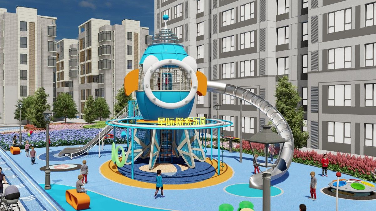 बच्चों के लिए आउटडोर खेल का मैदान (3)