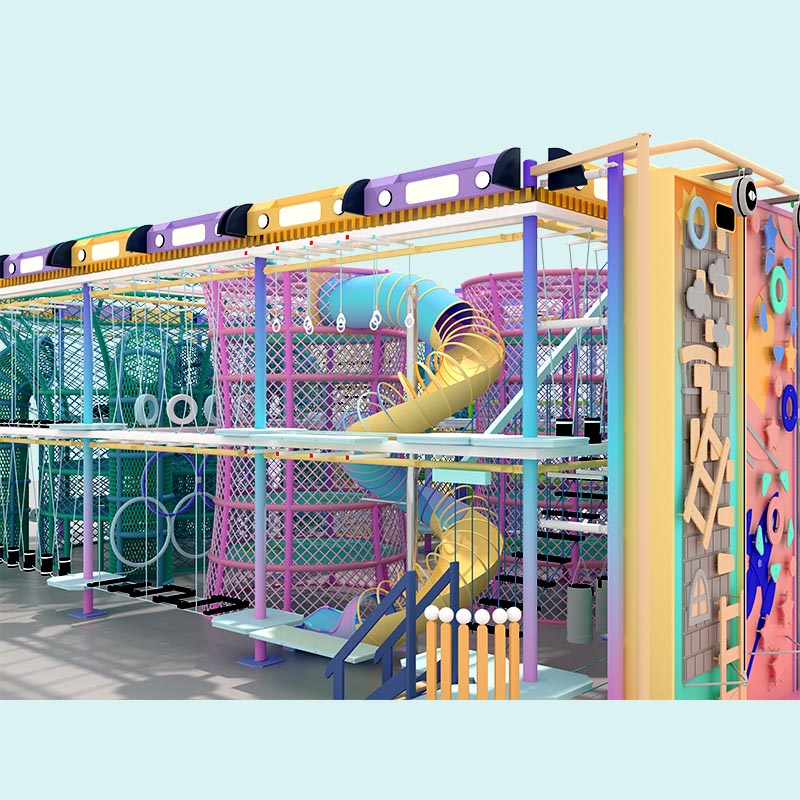 मॉल और खेल के मैदानों के लिए पर्यावरण-अनुकूल इनडोर हाई रोप्स कोर्स