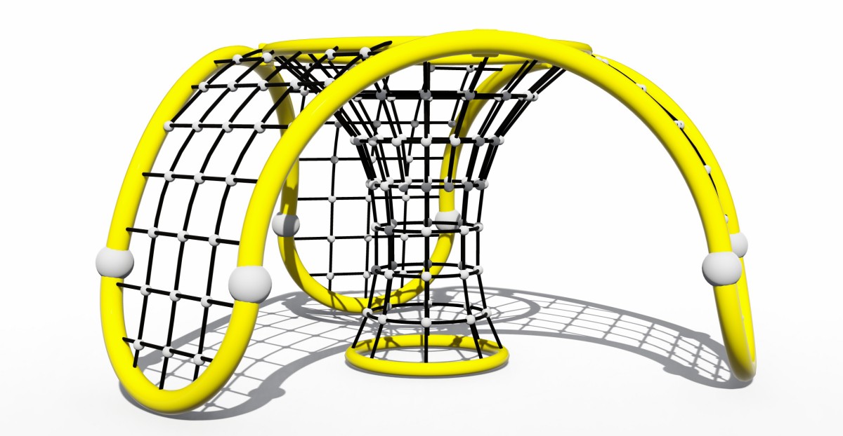 बच्चों के चढ़ने के खेल के मैदान के उपकरण डोम-5 का मनोरम प्रदर्शन