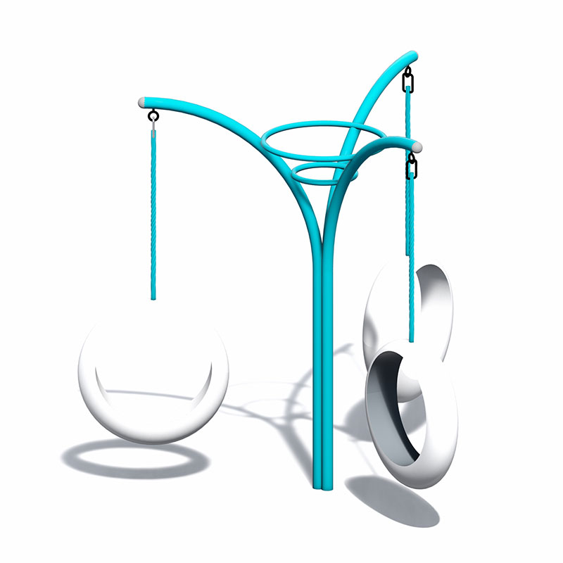 आउटडोर खेल के मैदान के लिए गैल्वनाइज्ड पाइप किड्स थ्री-पर्सन स्विंग