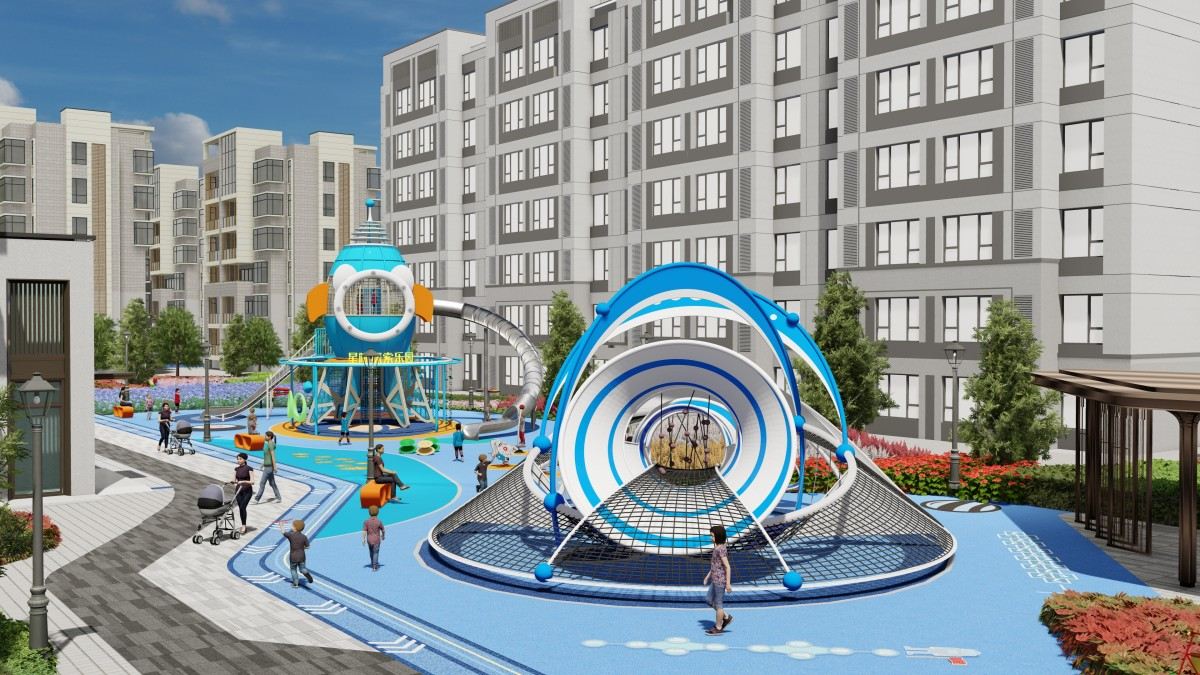 बच्चों के लिए आउटडोर खेल का मैदान (5)