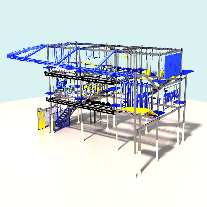 मॉल और युवा शिविरों के लिए वाणिज्यिक इनडोर हाई रोप्स कोर्स