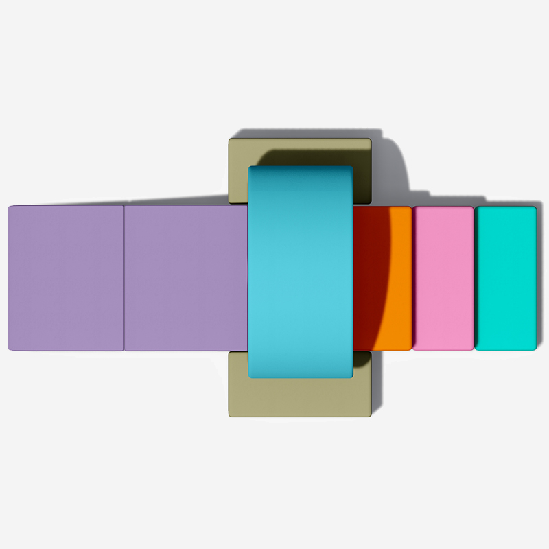 मॉड्यूलर आसान-साफ इनडोर सॉफ्ट प्ले उपकरण 