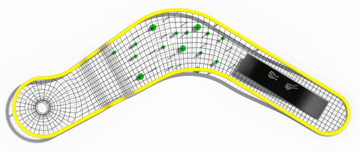 आउटडोर स्पाइडर नेट सॉफ्ट क्लाइंबिंग सेट-5 का पैनोरमिक डिस्प्ले
