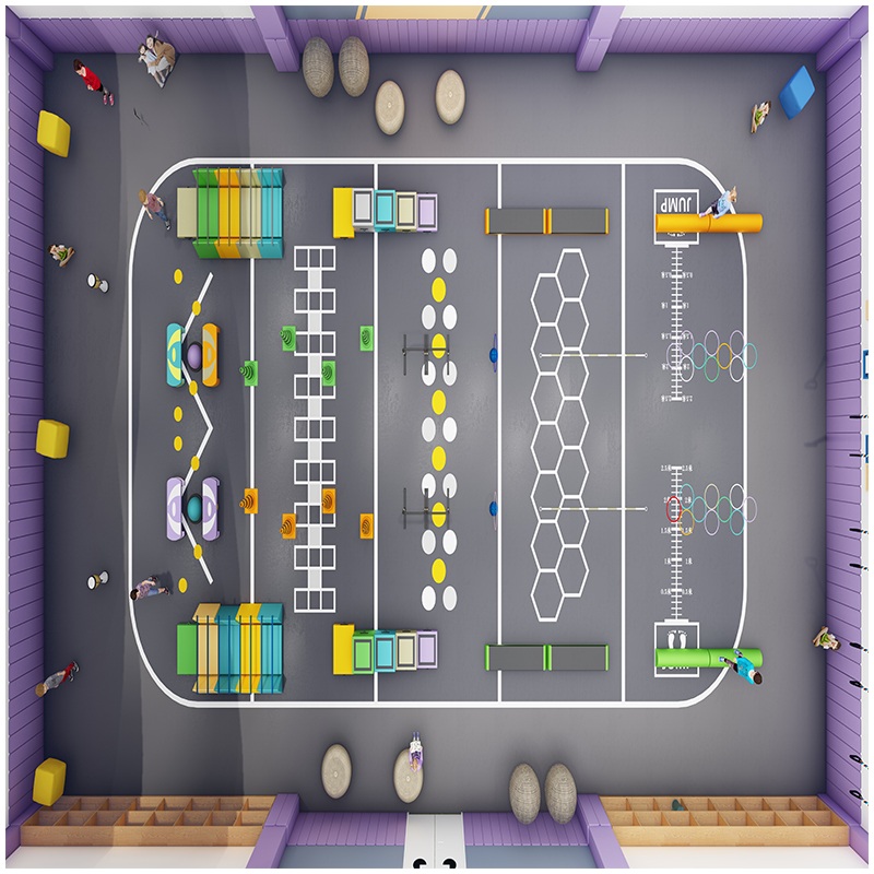 इनडोर खेल के मैदानों के लिए विशेष बाधा कोर्स प्रशिक्षण उपकरण