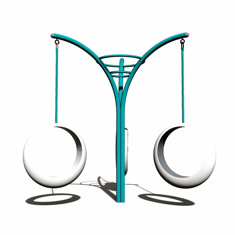 आउटडोर खेल के मैदान के लिए गैल्वनाइज्ड पाइप किड्स थ्री-पर्सन स्विंग