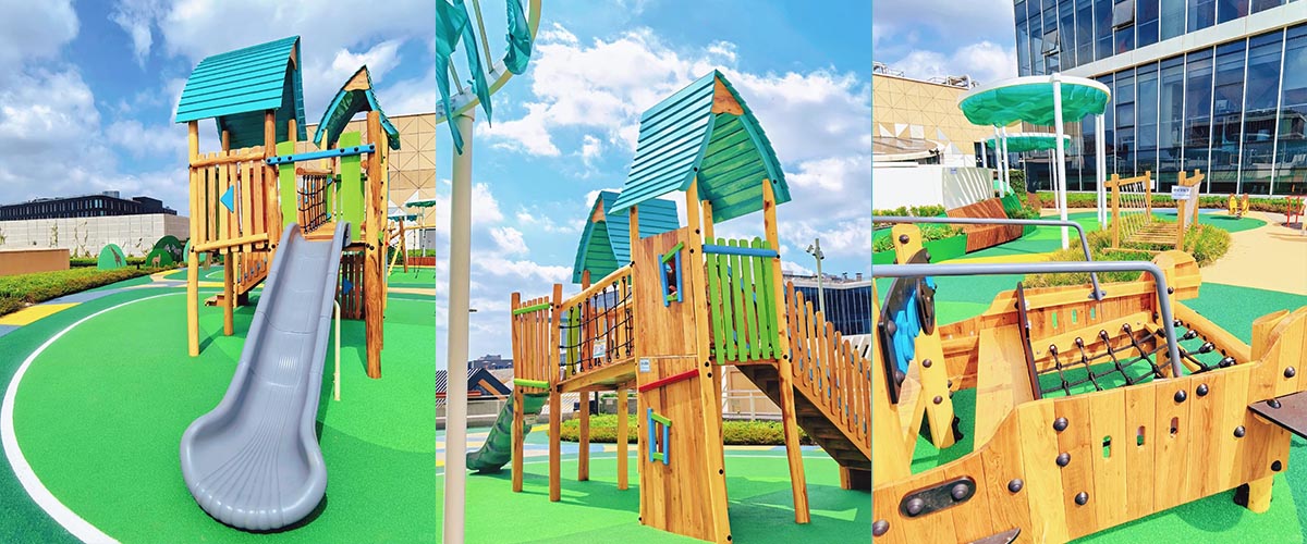 व्यावसायिक उपयोग के लिए सुरक्षित और मज़ेदार बच्चों के खेल का मैदान उपकरण