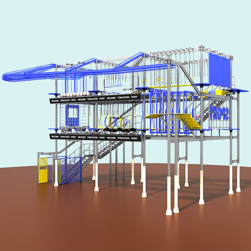 मॉल और युवा शिविरों के लिए वाणिज्यिक इनडोर हाई रोप्स कोर्स