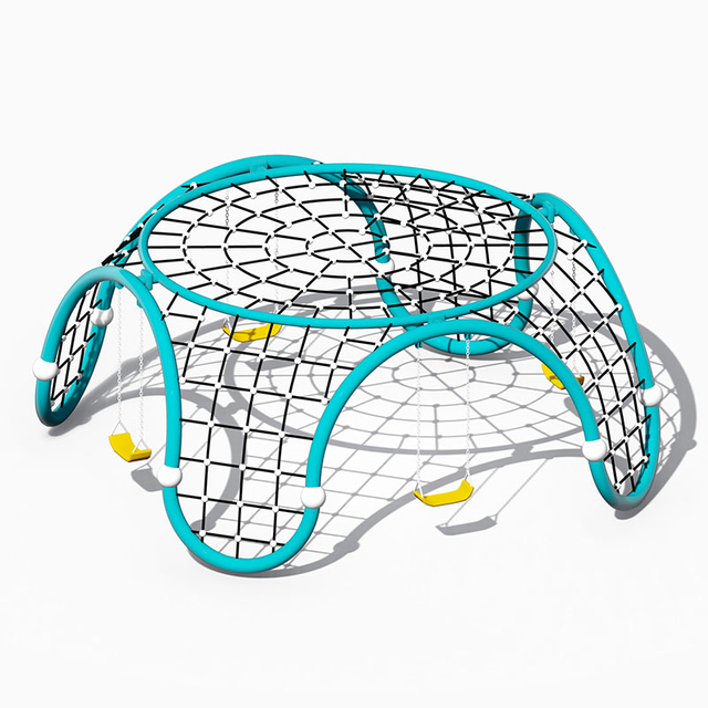 स्विंग सेट के साथ स्पाइडर वेब क्लाइंबर