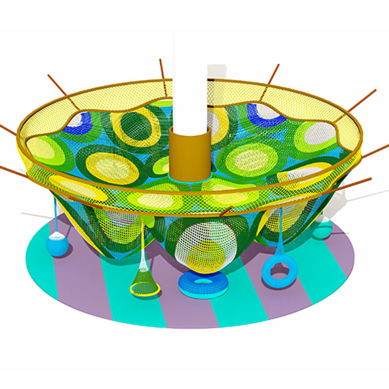 मिनी जंपिंग एरिया के साथ रोप नेट क्लाइंबर प्लेसेट