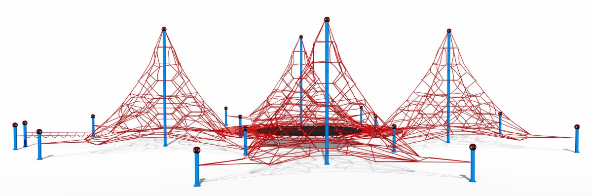 आउटडोर बच्चों के नेट क्लाइंबिंग फ्रेम-3 का मनोरम प्रदर्शन