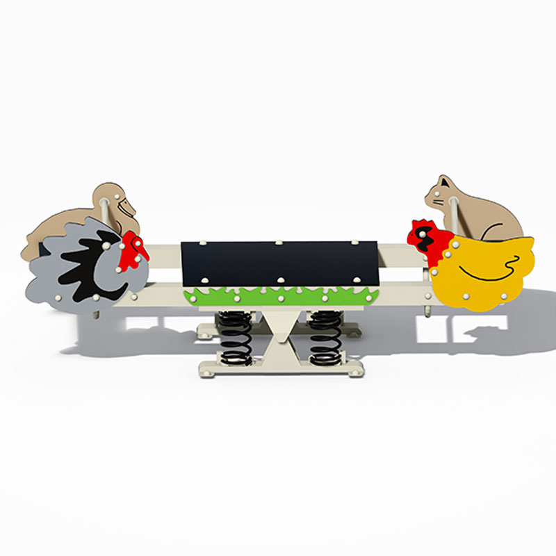  फार्म पशु-थीम वाले आउटडोर लकड़ी के सीसॉ