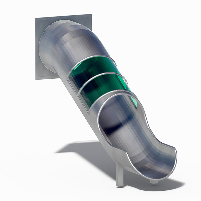 ग्रीन व्यू विंडोज़ के साथ ट्यूब-स्टाइल स्टेनलेस स्टील स्लाइड