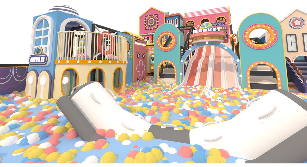 1. मैकरॉन पेस्टल इंडोर प्लेग्राउंड भूलभुलैया (3)