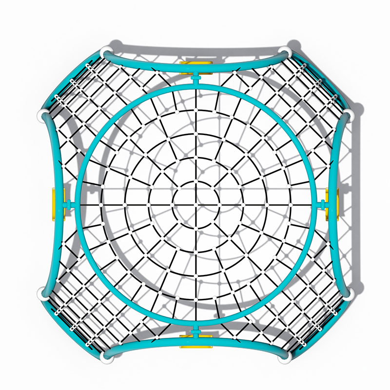 स्विंग सेट के साथ स्पाइडर वेब क्लाइंबर