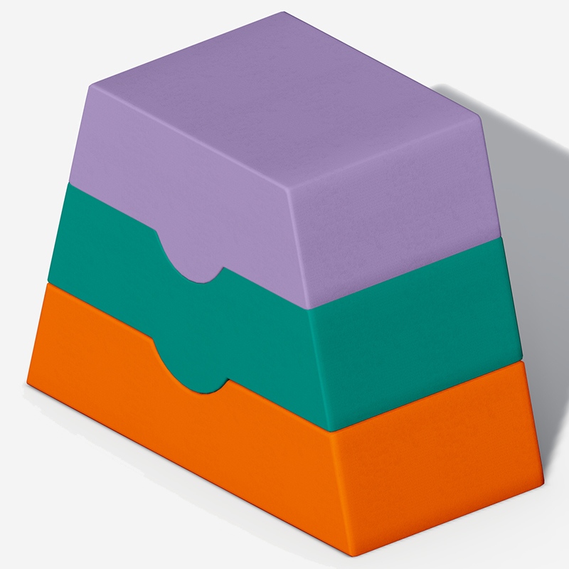 ट्राई-कलर स्टैक्ड इंडोर सॉफ्ट प्ले वॉल्टिंग हॉर्स