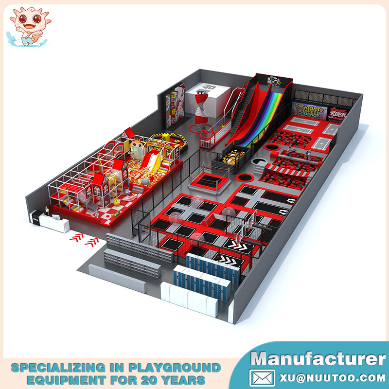 वयस्कों के लिए पेशेवर इनडोर ट्रैम्पोलिन पार्क