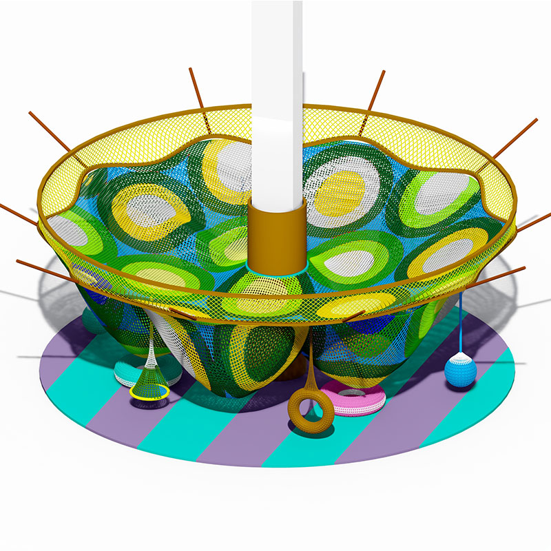 मिनी जंपिंग एरिया के साथ रोप नेट क्लाइंबर प्लेसेट