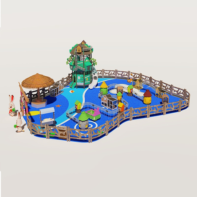 खरगोश-थीम वाले पालतू खेल का मैदान