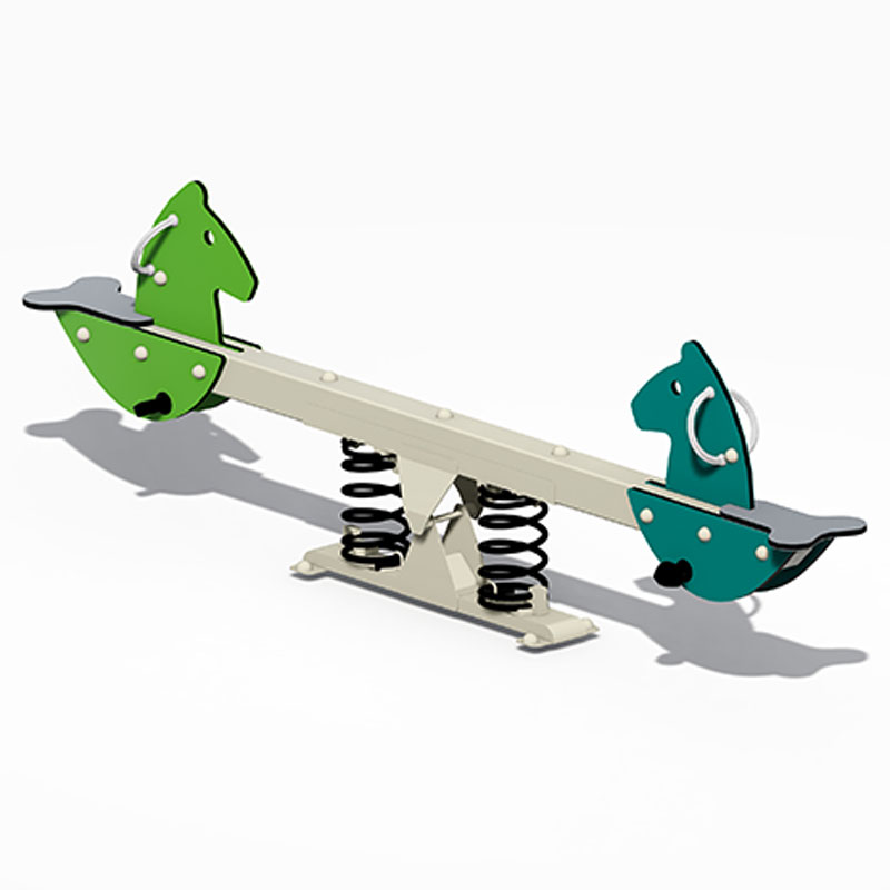 घोड़े-थीम वाले वाणिज्यिक खेल का मैदान सीसॉ