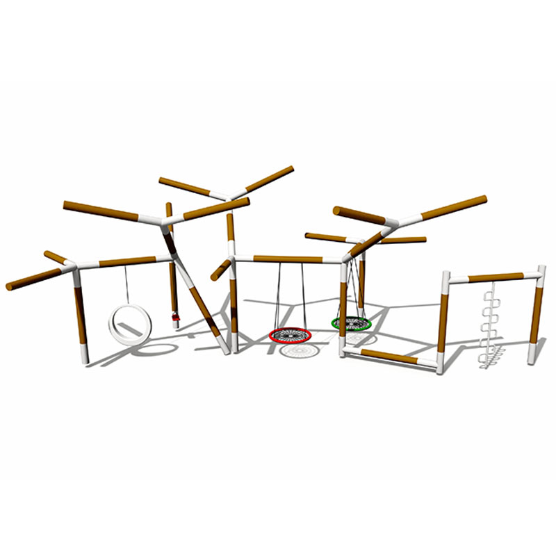 टिकाऊ गैल्वनाइज्ड पाइप किड्स मल्टी-पर्सन ट्री ब्रांच स्विंग 