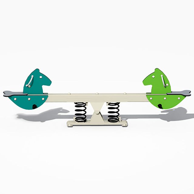 घोड़े-थीम वाले वाणिज्यिक खेल का मैदान सीसॉ