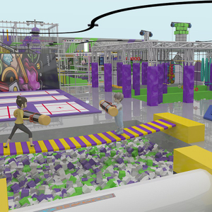 किड्स इंडोर स्पोर्ट्स पार्क सेट - कस्टम खेल का मैदान उपकरण 