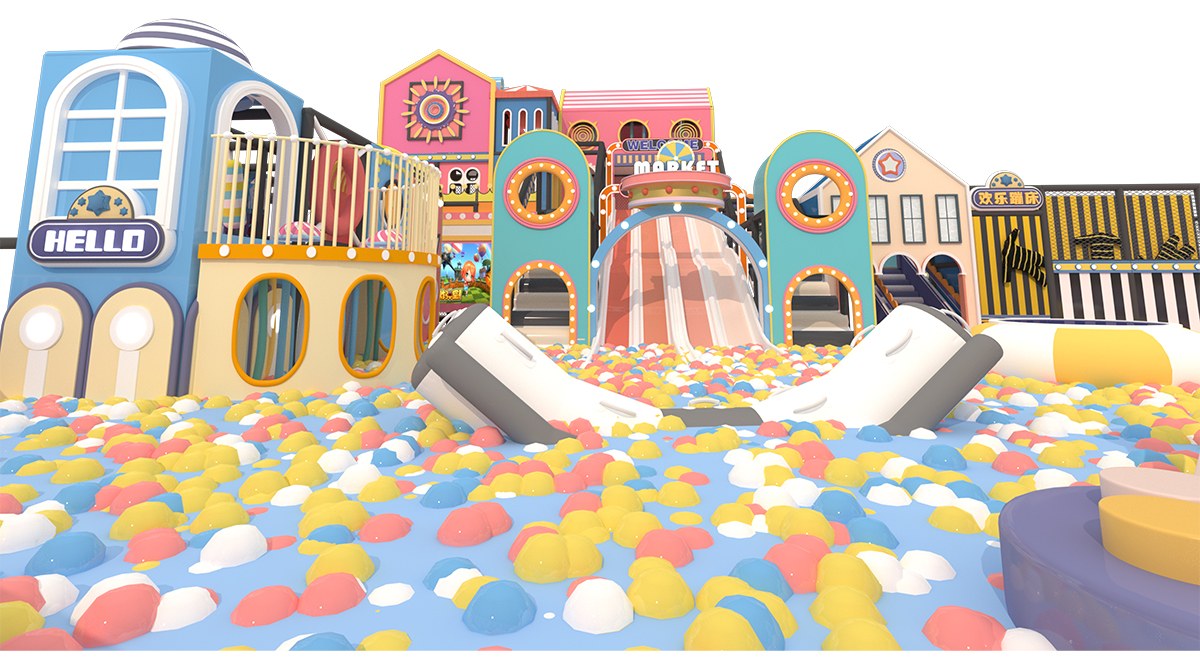 1. मैकरॉन पेस्टल इंडोर प्लेग्राउंड भूलभुलैया (6)