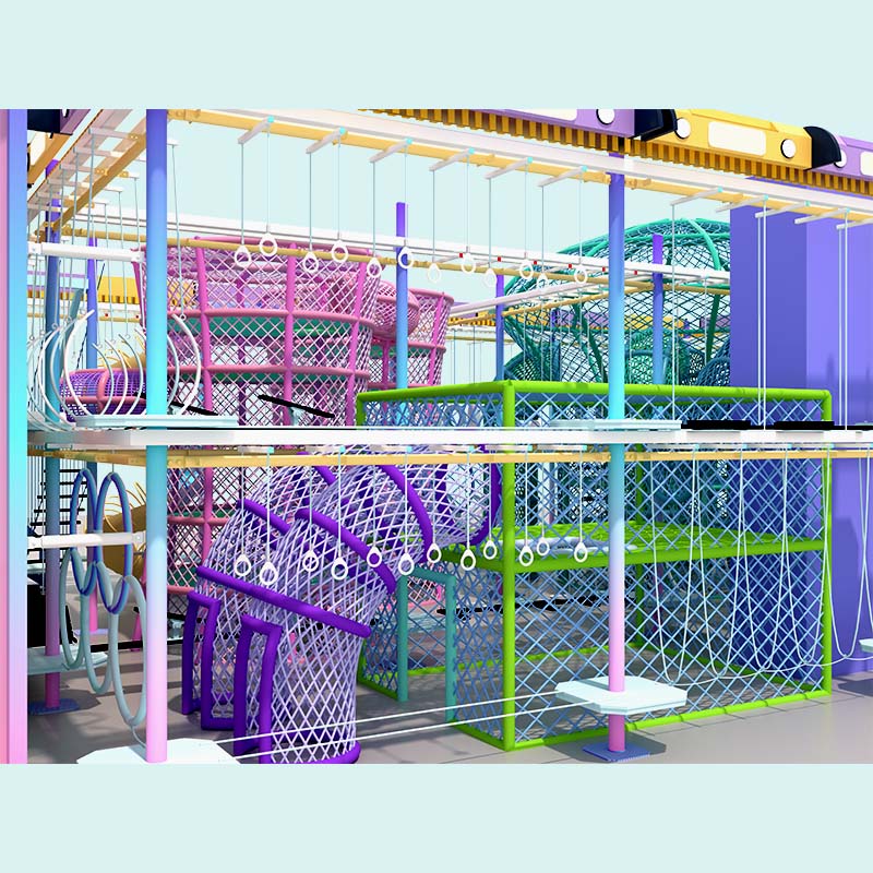 मॉल और खेल के मैदानों के लिए पर्यावरण-अनुकूल इनडोर हाई रोप्स कोर्स