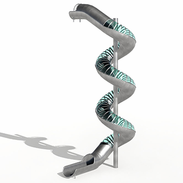 स्टेनलेस स्टील खेल का मैदान सर्पिल स्लाइड