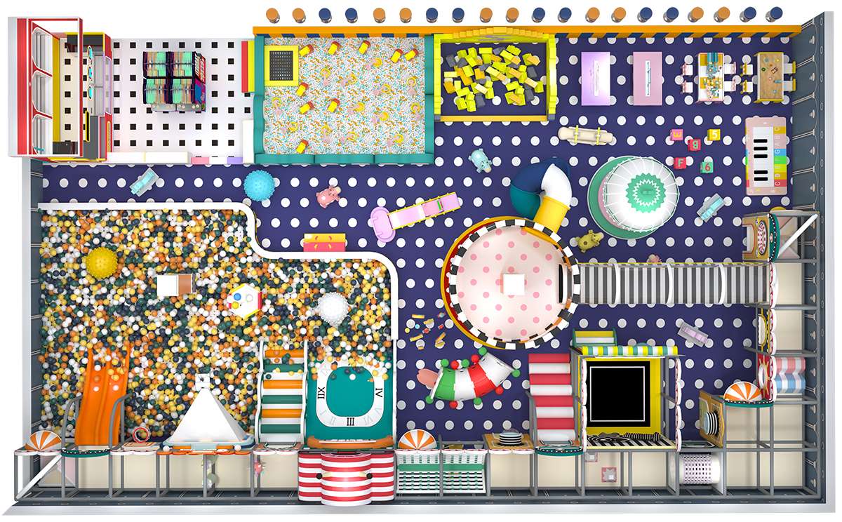 9. रंगीन मैकरॉन पेस्टल भूलभुलैया खेल का मैदान (5)