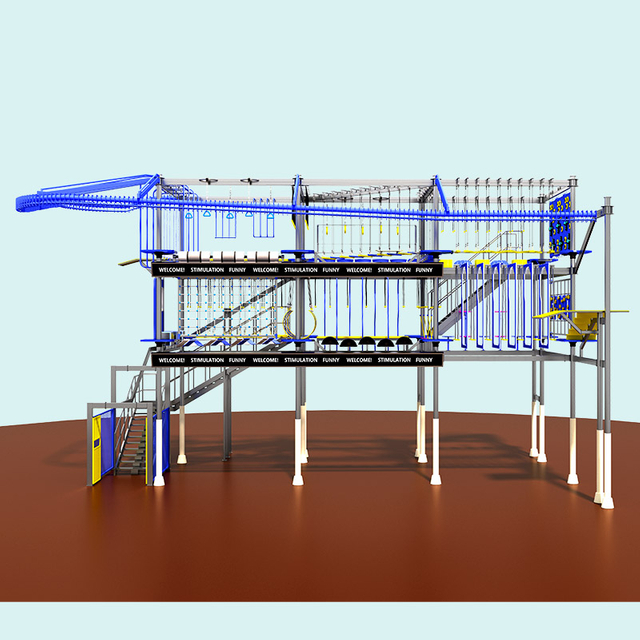 मॉल और युवा शिविरों के लिए वाणिज्यिक इनडोर हाई रोप्स कोर्स