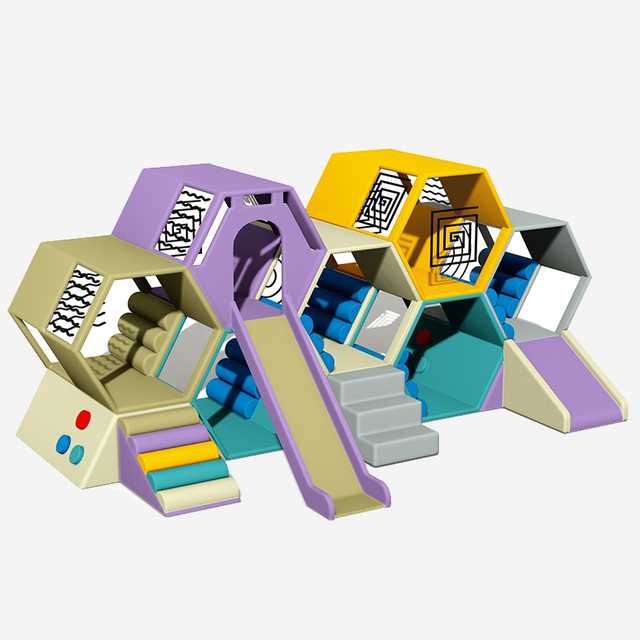 हेक्सागोन हाइव इंडोर सॉफ्ट प्ले क्लाइंबर सेट