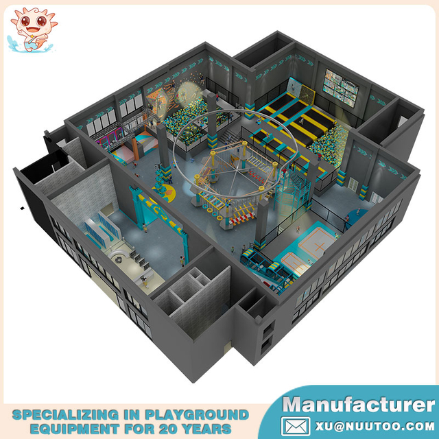 बच्चों के लिए उच्च गुणवत्ता वाला इनडोर ट्रैम्पोलिन पार्क NU-BC005