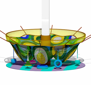 मिनी जंपिंग एरिया के साथ रोप नेट क्लाइंबर प्लेसेट