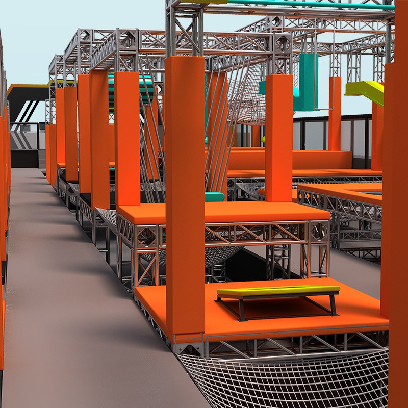 इनडोर स्पोर्ट्स पार्क उपकरण: निंजा योद्धा बहादुर बाधा चुनौती सेट