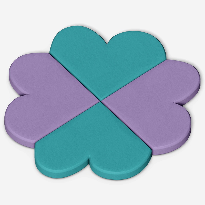 तिपतिया घास के आकार का मॉड्यूलर इनडोर सॉफ्ट प्ले मैट