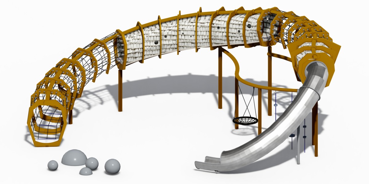 ड्रैगन बोन आउटडोर क्लाइंब और स्लाइड सेट-4